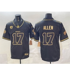 Men's Buffalo Bills #17 Josh Allen Black Gold 2025 F.U.S.E. “Rivalries” With 4-Star C Vapor Limited Football Stitched Jersey