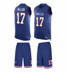 Men's Nike Buffalo Bills #17 Josh Allen Limited Royal Blue Tank Top Suit NFL Jersey