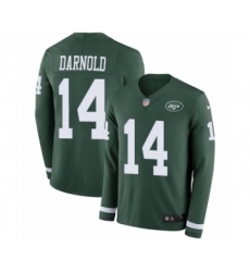 Youth Nike New York Jets #14 Sam Darnold Limited Green Therma Long Sleeve NFL Jersey