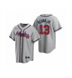 Youth Atlanta Braves #13 Ronald Acuna Jr. Nike Gray 2020 Replica Road Jersey