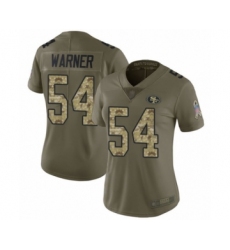 Women's San Francisco 49ers #54 Fred Warner Limited Olive Camo 2017 Salute to Service Football Jersey