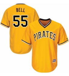 Men's Majestic Pittsburgh Pirates #55 Josh Bell Replica Gold Alternate Cool Base MLB Jersey