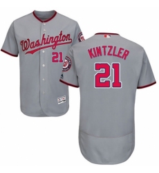 Men's Majestic Washington Nationals #21 Brandon Kintzler Grey Road Flex Base Authentic Collection MLB Jersey
