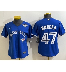 Women's Toronto Blue Jays #47 Addison Barger Royal 2025 World Series Cool Base Stitched Baseball Jersey(Run Small)