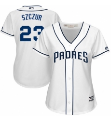Women's Majestic San Diego Padres #23 Matt Szczur Replica White Home Cool Base MLB Jersey
