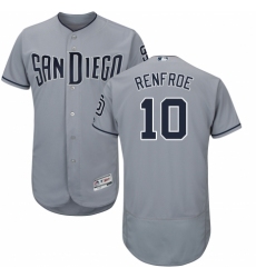 Men's Majestic San Diego Padres #10 Hunter Renfroe Authentic Grey Road Cool Base MLB Jersey