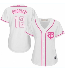 Women's Majestic Minnesota Twins #12 Jake Odorizzi Replica White Fashion Cool Base MLB Jersey
