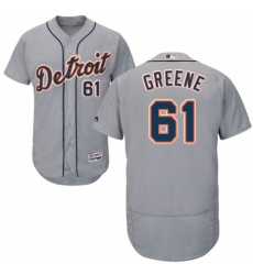 Men's Majestic Detroit Tigers #61 Shane Greene Grey Road Flex Base Authentic Collection MLB Jersey