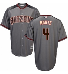 Men's Majestic Arizona Diamondbacks #4 Ketel Marte Authentic Grey Road Cool Base MLB Jersey