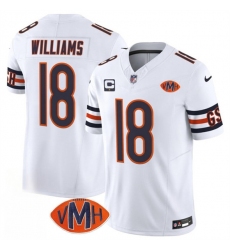 Men's Chicago Bears #18 Caleb Williams White 2025 F.U.S.E. With 1-Star C And VMH Vapor Untouchable Limited Football Stitched Jersey