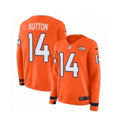 Women's Nike Denver Broncos #14 Courtland Sutton Limited Orange Therma Long Sleeve NFL Jersey