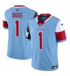 Men's Houston Texans #1 Stefon Diggs Blue 2024 F U S E V5 Limited Stitched Football Jersey