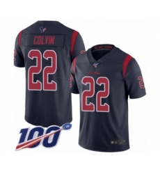 Men's Houston Texans #22 Aaron Colvin Limited Navy Blue Rush Vapor Untouchable 100th Season Football Jersey0