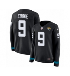 Women's Nike Jacksonville Jaguars #9 Logan Cooke Limited Black Therma Long Sleeve NFL Jersey