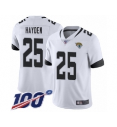 Men's Jacksonville Jaguars #25 D.J. Hayden White Vapor Untouchable Limited Player 100th Season Football Jersey