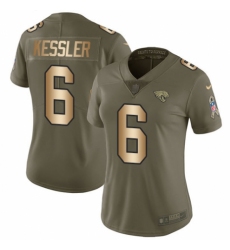 Women's Nike Jacksonville Jaguars #6 Cody Kessler Limited Olive/Gold 2017 Salute to Service NFL Jersey