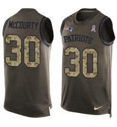 Men's Nike New England Patriots #30 Jason McCourty Limited Green Salute to Service Tank Top NFL Jersey