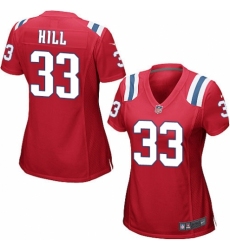 Women's Nike New England Patriots #33 Jeremy Hill Game Red Alternate NFL Jersey