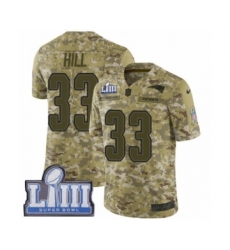 Youth Nike New England Patriots #33 Jeremy Hill Limited Camo 2018 Salute to Service Super Bowl LIII Bound NFL Jersey