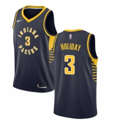 Men's Nike Indiana Pacers #3 Aaron Holiday Swingman Navy Blue NBA Jersey - Icon Edition