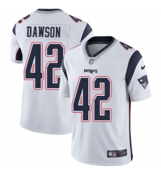 Men's Nike New England Patriots #42 Duke Dawson White Vapor Untouchable Limited Player NFL Jersey