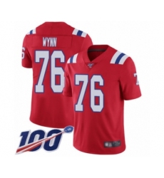 Men's New England Patriots #76 Isaiah Wynn Red Alternate Vapor Untouchable Limited Player 100th Season Football Jersey