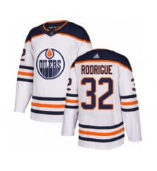 Men's Edmonton Oilers #32 Olivier Rodrigue Authentic White Away Hockey Jersey