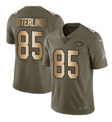 Youth Nike New York Jets #85 Neal Sterling Limited Olive Gold 2017 Salute to Service NFL Jersey