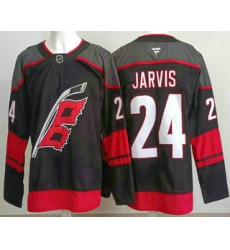 Men's Carolina Hurricanes #24 Seth Jarvis Black Authentic Jersey
