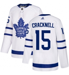 Men's Adidas Toronto Maple Leafs #15 Adam Cracknell Authentic White Away NHL Jersey
