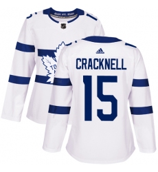 Women's Adidas Toronto Maple Leafs #15 Adam Cracknell Authentic White 2018 Stadium Series NHL Jersey