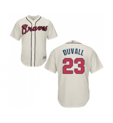 Men's Atlanta Braves #23 Adam Duvall Replica Cream Alternate 2 Cool Base Baseball Jersey