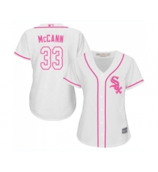 Women's Chicago White Sox #33 James McCann Replica White Fashion Cool Base Baseball Jersey