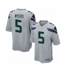 Men's Seattle Seahawks #5 Jason Myers Game Grey Alternate Football Jersey
