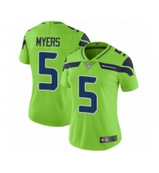 Women's Seattle Seahawks #5 Jason Myers Limited Green Rush Vapor Untouchable Football Jersey