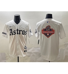 Mens Houston Astros Team Big Logo White Gothic 'Houston Born Barrio Raised' Limited Stitched Baseball Jersey