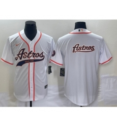 Men's Houston Astros White Team Big Logo Cool Base Stitched Baseball Jersey