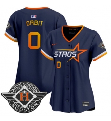 Women's Houston Astros #0 Orbit Navy 2025 City Connect Limited Stitched Baseball Jersey(Run Small)