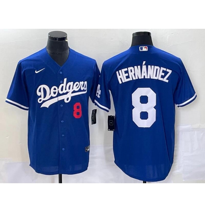Men's Los Angeles Dodgers #8 Enrique Hernández Blue Flex Base Stitched Baseball Jersey