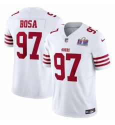 Youth San Francisco 49ers #97 Nick Bosa White 2023 F U S E Vapor Untouchable Limited Stitched Football 2024 Super Bowl LVIII Jersey