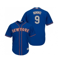 Youth New York Mets #9 Brandon Nimmo Authentic Royal Blue Alternate Road Cool Base Baseball Jersey
