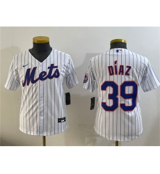 Youth New York Mets #39 Edwin Díaz White Cool Base Stitched Baseball Jersey