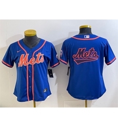 Youth New York Mets Team Big Logo Royal Cool Base Stitched Baseball Jersey