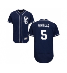 Men's San Diego Padres #5 Greg Garcia Navy Blue Alternate Flex Base Authentic Collection Baseball Jersey
