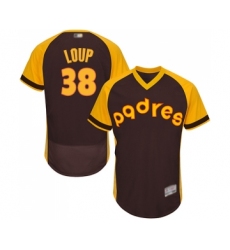 Men's San Diego Padres #38 Aaron Loup Brown Alternate Cooperstown Authentic Collection Flex Base Baseball Jersey