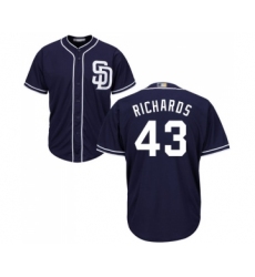 Youth San Diego Padres #43 Garrett Richards Replica Navy Blue Alternate 1 Cool Base Baseball Jersey