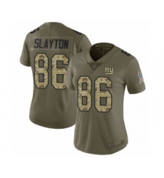 Women's New York Giants #86 Darius Slayton Limited Olive Camo 2017 Salute to Service Football Jersey