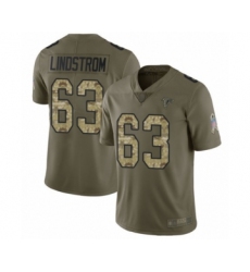 Men's Atlanta Falcons #63 Chris Lindstrom Limited Olive Camo 2017 Salute to Service Football Jersey