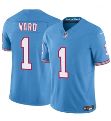 Men's Tennessee Titans #1 Cameron Ward Blue 2025 Draft F.U.S.E. Throwback Vapor Limited Football Stitched Jersey