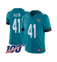 Men's Jacksonville Jaguars #41 Josh Allen Teal Green Alternate Vapor Untouchable Limited Player 100th Season Football Jersey